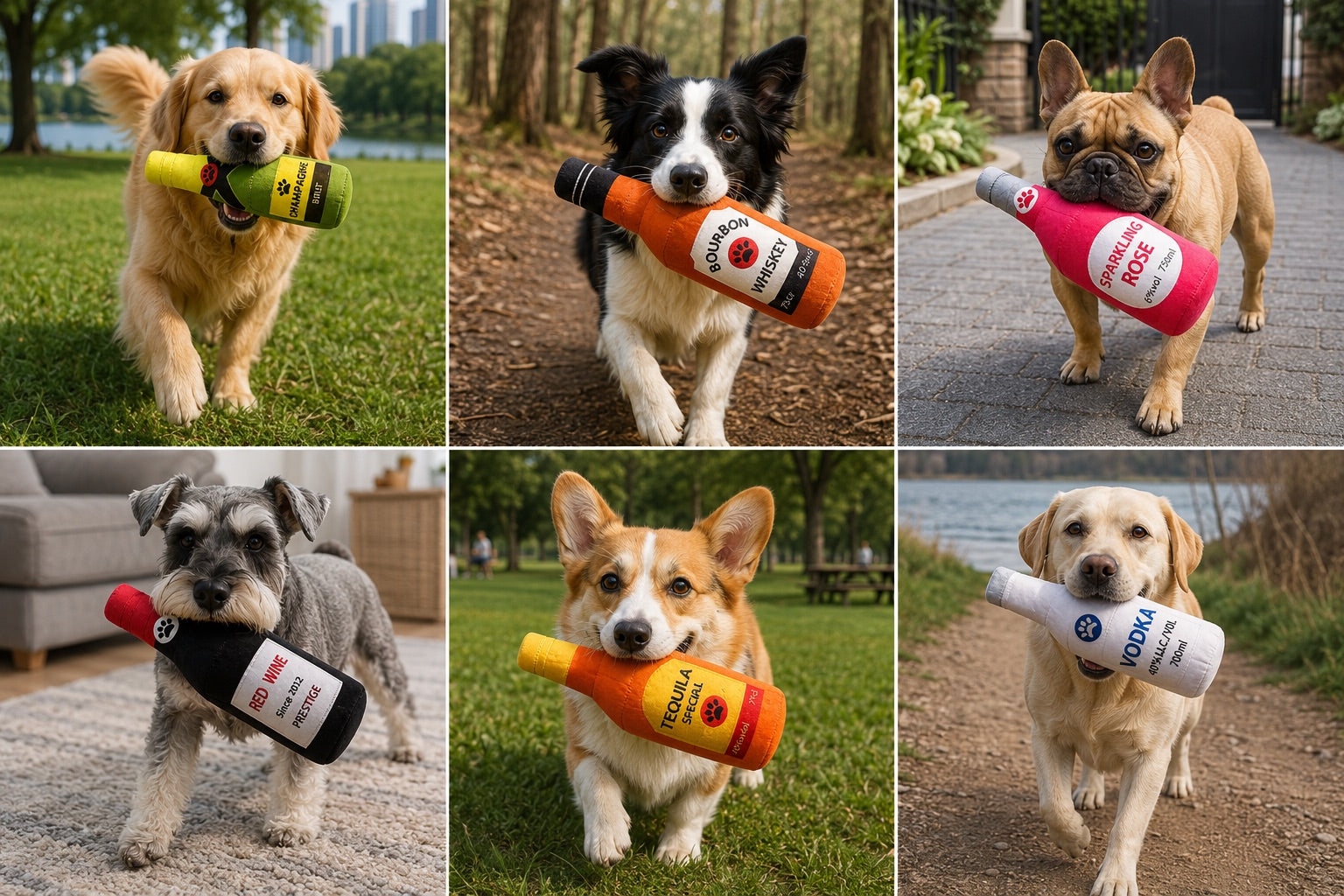 Mavipet™ Funny Bottle Plush Dog Toy